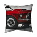 Begin Home Decor 20 x 20 in. Classic Red Car-Double Sided Print Indoor Pillow 5541-2020-TR78